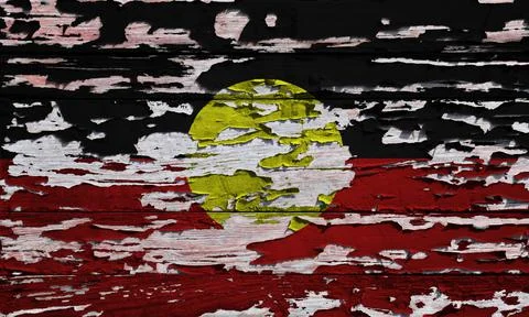 Flag of the Australian Aboriginal Stock Illustration