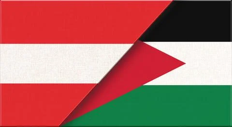 Flag of Austria and Jordan - 3D illustration. Double flag Austria and Jordan Stockillustratie