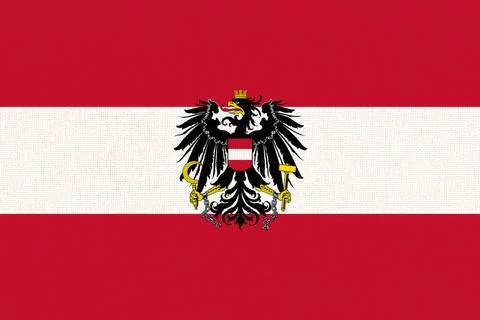 Flag of Austria. Austria state flag on fabric surface. Austrian national flag Stock Illustration