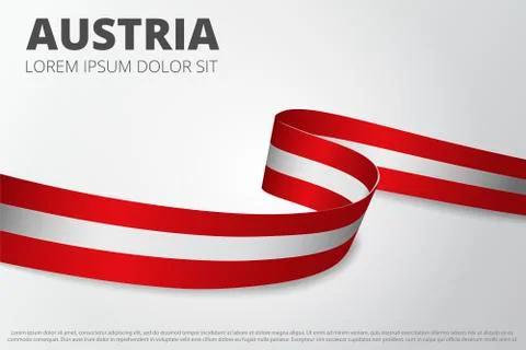 Flag of Austria background. Austrian ribbon. Vector illustration. Stock Illustration