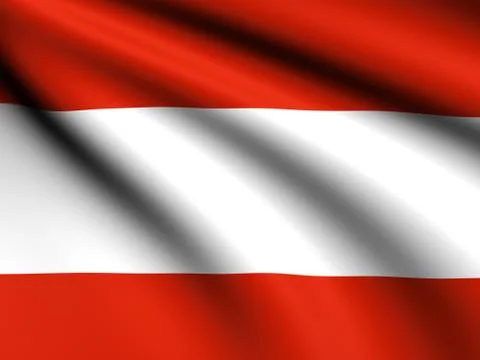 Flag of Austria blowing in the wind Stock Illustration