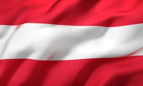 Flag of Austria blowing in the wind Stock Illustration