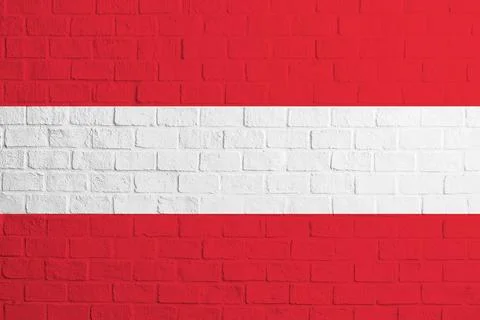Flag of Austria. Brick wall texture of the flag of Austria Stock Photos