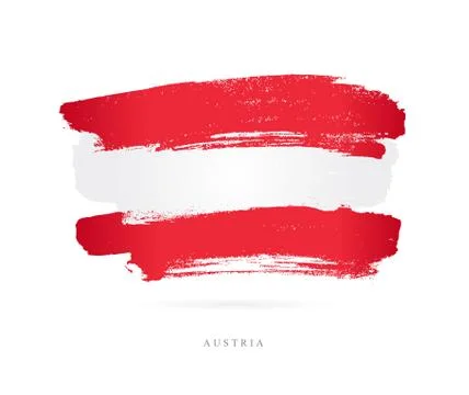 Flag of Austria. Brush strokes Stock Illustration