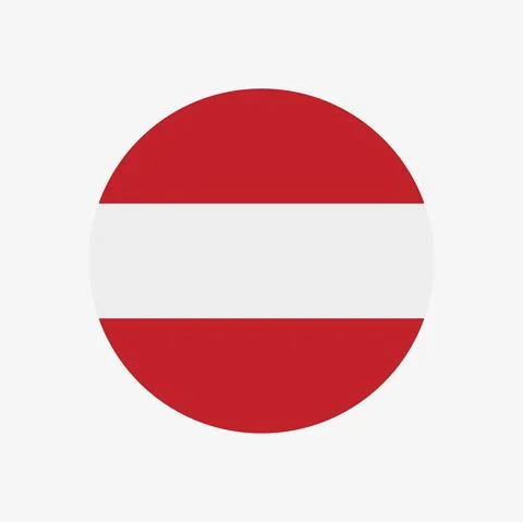 The flag of Austria in a circle. Stock Illustration
