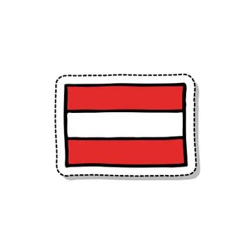 Flag of Austria doodle icon, vector illustration Stock Illustration