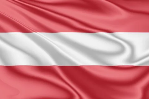 Flag of Austria floating in the wind Stock Illustration