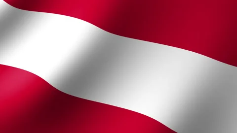 The flag of Austria is fluttering in the wind. Seamless Animation 3D Video stock 200814124