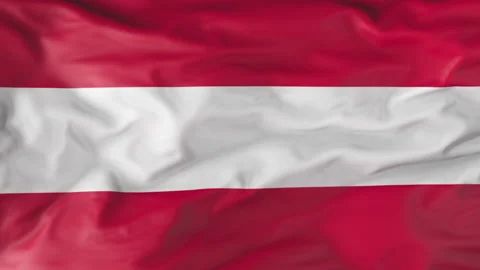 The flag of Austria flutters in the wind. Animation 3D Видео 201566080