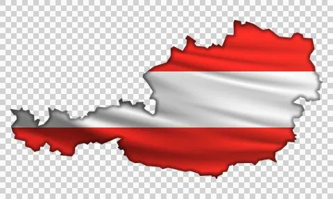 Flag Austria in the form of a map Illustrazione stock