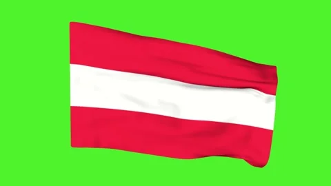 Flag of Austria on a green screen. 3D animation. Stock Footage 234538729