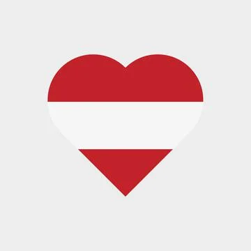 The flag of Austria in a heart shape Illustrazione stock