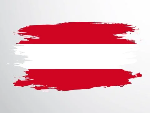 Flag of Austria painted with a brush Stock Illustration