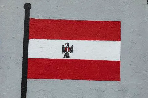 Flag of Austria, painted on a wall Stock Photos