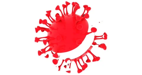 Flag of Austria on Seamless looping 3D animation of the covid-19 Corona Virus Video stock 166464217