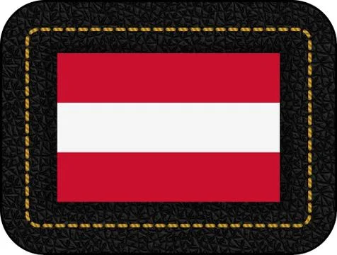 Flag of Austria. Vector Icon on Black Leather Stock Illustration