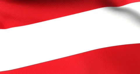 Flag of Austria Waving 3D Animation Close up, 4K UHD 60 FPS Stock Footage 160423137