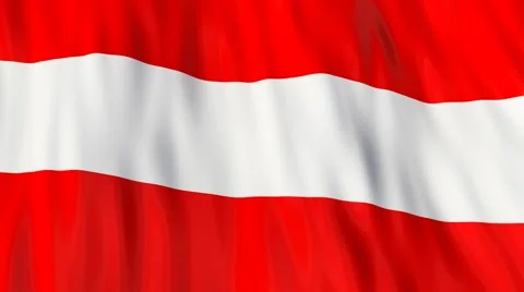Flag of Austria waving in the wind. Seamless looping. 3d generated. Stock Footage 49089820