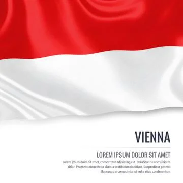Flag of Austrian state Vienna waving on an isolated white background. State.. Illustrazione stock