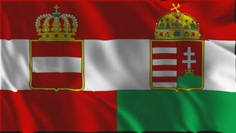 Flag of the Austro-Hungarian Empire waving slowly Stock Footage 342044156