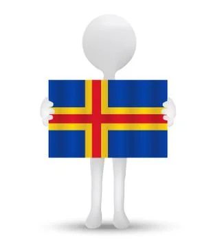 Flag of Autonomous State of Aaland Stock Illustration