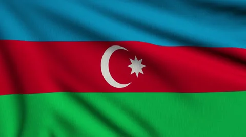 Flag of Azerbadzhan looping Stock Footage 29662336
