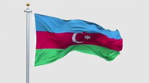 Flag Azerbaijan 01 4K Stock Footage 310180975