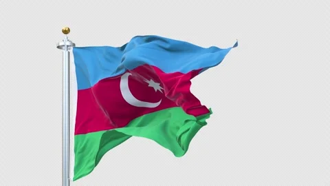 Flag Azerbaijan 02 4K Stock Footage 310180984
