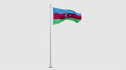 Flag Azerbaijan 05 4K Stockbeeldmateriaal 310181530