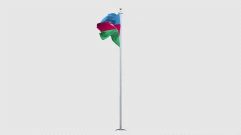 Flag Azerbaijan 06 4K 스톡 동영상 310181539