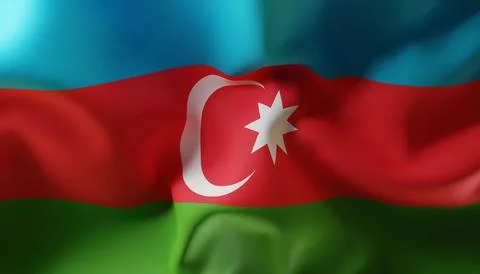 Flag of Azerbaijan. Close-Up Illustrazione stock