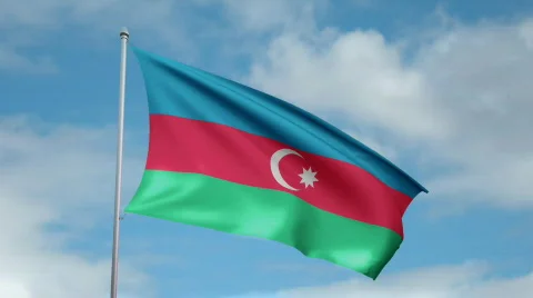 Flag of Azerbaijan 스톡 동영상 441895