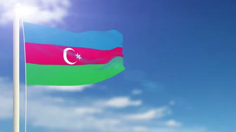 Flag of Azerbaijan Video stock 1053666
