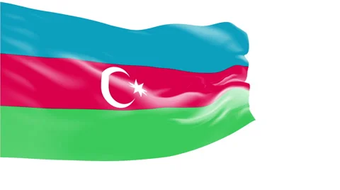 Flag of Azerbaijan Stock Footage 1053676