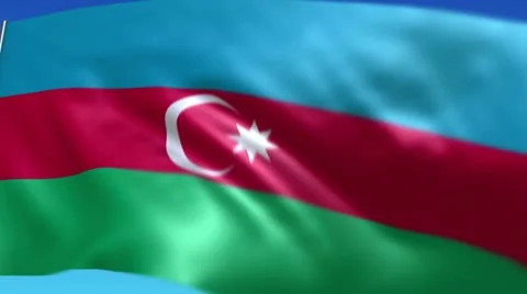 Flag of Azerbaijan Stock Footage 10847370