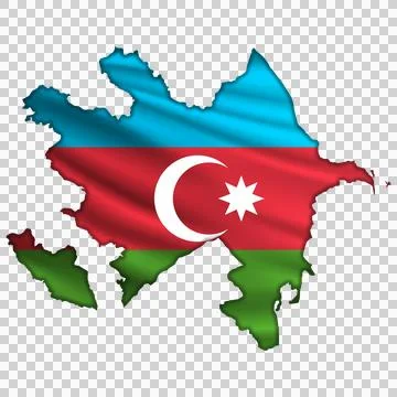 Flag Azerbaijan in the form of a map Stock Illustration