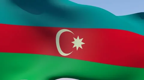 Flag of Azerbaijan HD Stock Footage 14032220