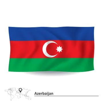 Flag of Azerbaijan Stock Illustration