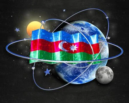 Flag Azerbaijan quality designer flag 库存插图