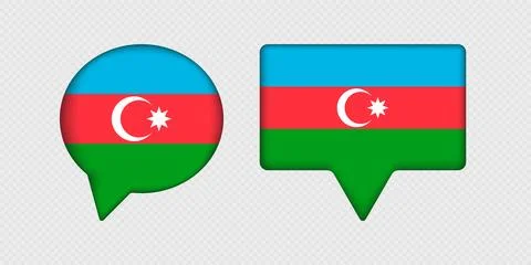 Flag of Azerbaijan in speech bubble. Illustrazione stock