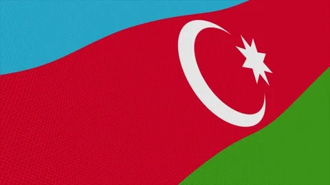 Flag of Azerbaijan waving slowly Stock Footage 344477804