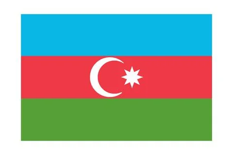 Flag of Azerbaijan on a white background. Stock Illustration