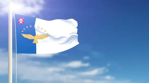 Flag of Azores Stock Footage 1052083
