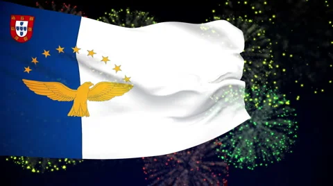 Flag of Azores Stock Footage 1052098
