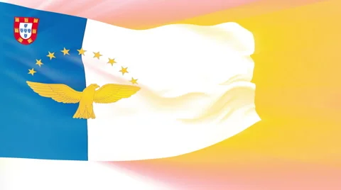 Flag of Azores Stock Footage 1052113