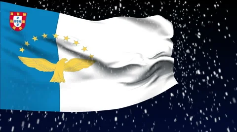 Flag of Azores Stock Footage 1052168