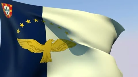 Flag of the Azores HD Stock Footage 14827489