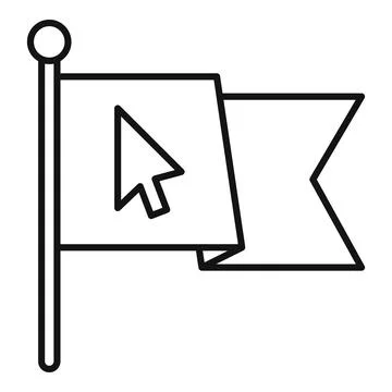 Flag backlink strategy icon, outline style Stock Illustration