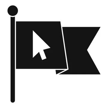 Flag backlink strategy icon, simple style Stock Illustration