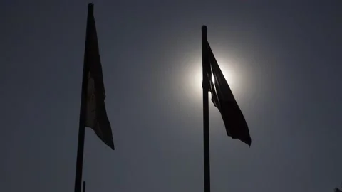 Flag backwards Stock Footage 165319403